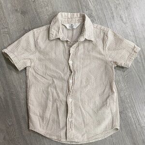 H&M Tan & White striped cotton buttoned shirt size 5/6